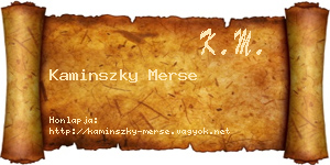 Kaminszky Merse névjegykártya
